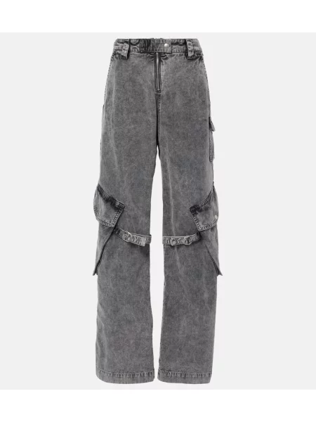 Spodnie cargo Acne Studios płócienne szare