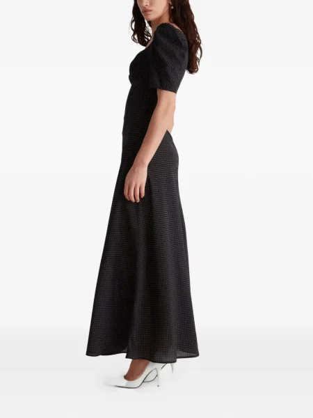 Rochie Violante Nessi de mătase cu buline de costum negru