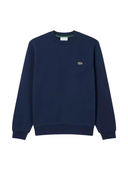 Dzianinowa bluza Lacoste z logo niebieska