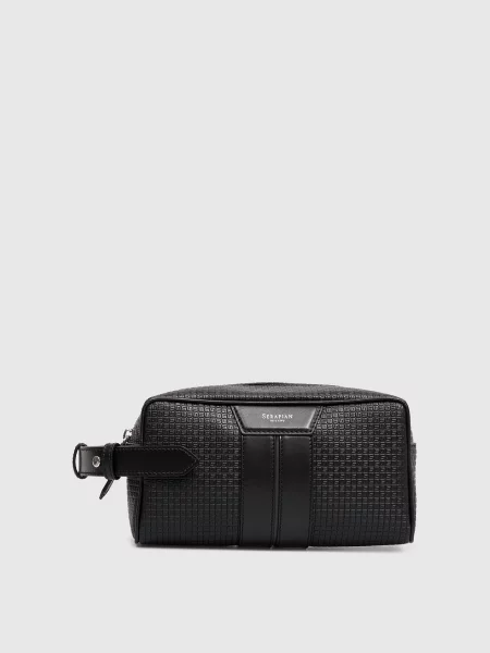 Кожаная косметичка Serapian черная