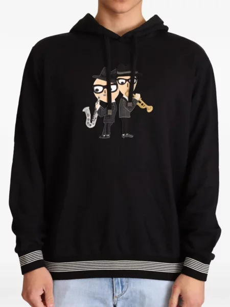 Hanorac cu glugă Dolce & Gabbana cu imagine negru