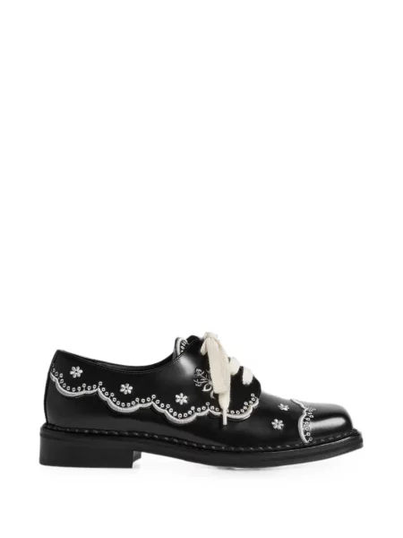 Pantofi derby Simone Rocha cu model floral din dantelă negru
