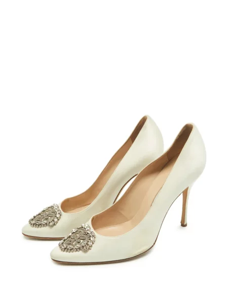 Pantofi cu toc Manolo Blahnik alb