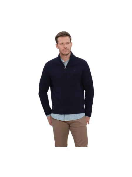 Sweter Barbour wełniany niebieski