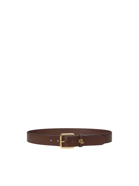 Pasek Ralph Lauren z logo brązowy