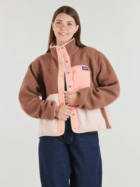 Geacă Superdry din fleece roz