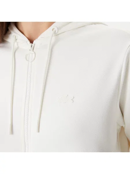 Lacoste Bluza O Regularnym Kroju Z Kapturem W Kolorze Białym biała