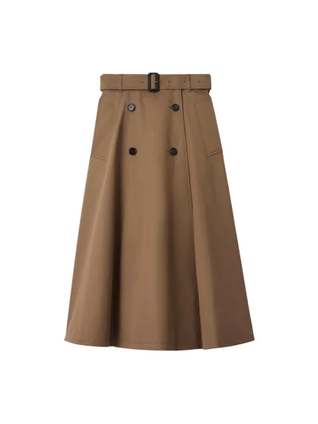 Spódnica midi Burberry do kolan brązowa