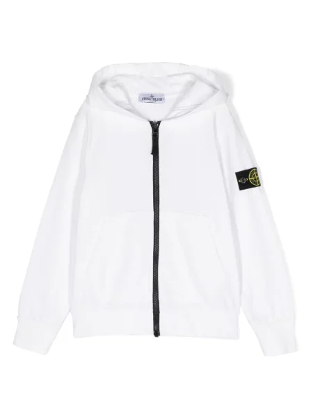Bluza z kapturem dziecięca Stone Island biała