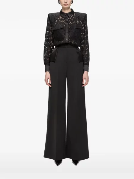 Gulerat top Nissa din satin negru