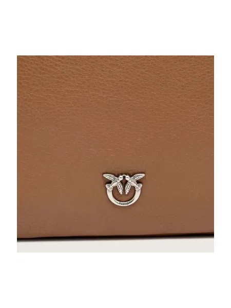 Pinko De piele geantă pe umăr BAULETTO TRITTICO maro