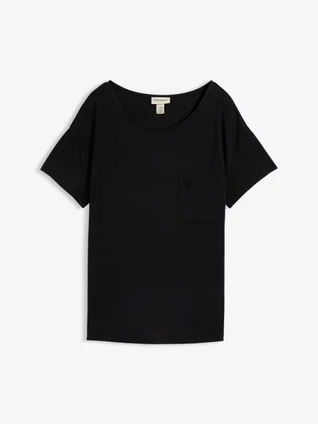 T-shirt z miękkiej mieszanki czarna