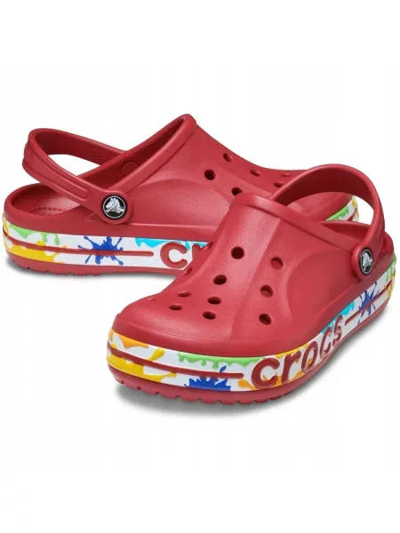 Chodaki Dla Dzieci Crocs Bayaband Paint Splash Clog. białe
