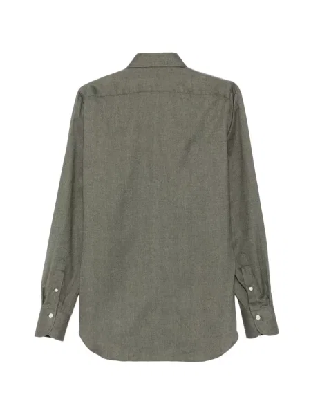 Cămașă Finamore 1925 Napoli cu model herringbone verde