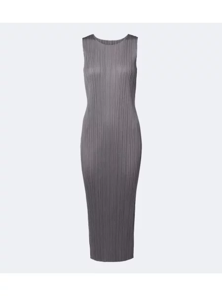 Rochie midi Pleats Please Issey Miyake gri