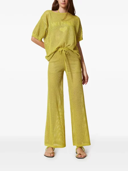 Pantaloni Twinset tricotate galben