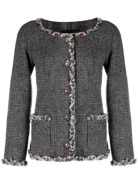Vlněná bunda Chanel Pre-owned šedá