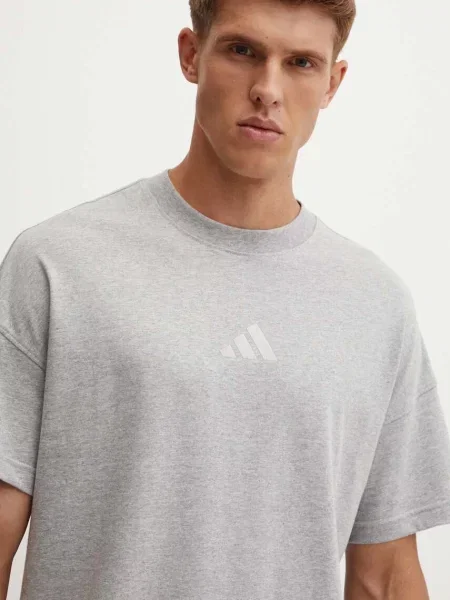 Тениска adidas All SZN с меланжов десен сиво