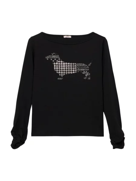 Top Oltre z nadrukiem czarny