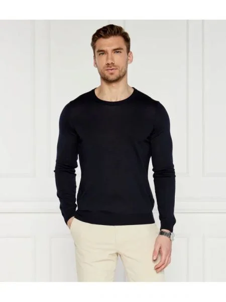 BOSS BLACK de lână pulover leno-p negru