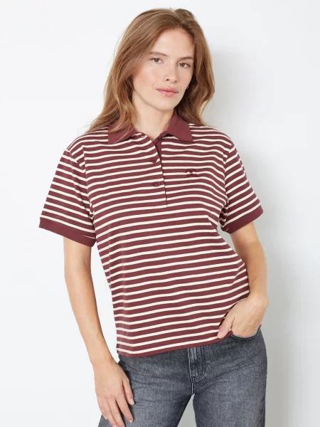 Co'couture Tricou Hayes roșu vin alb