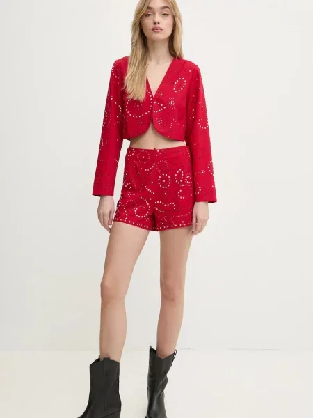 Шорти Never Fully Dressed Gem з аплікацією висока посадка червоний