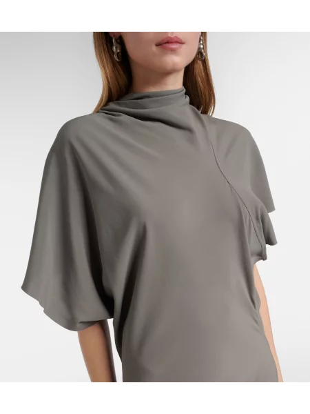 Drapované oblekové midi šaty Rick Owens po kolená sivá