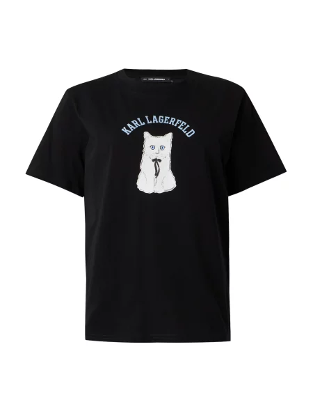 Karl Lagerfeld Tricou IKON CHOUPETTE albastru deschis / negru / murdar alb