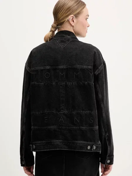 Tommy Jeans Geacă de primăvară-toamnă denim negru