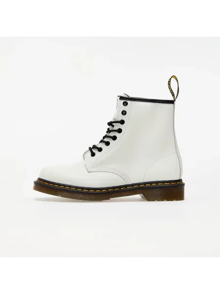 Buty do kostki Dr. Martens sznurowane koronkowe o krotszym kroju białe