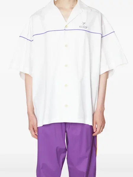 Krátká košile Kolor s výšivkou bílá