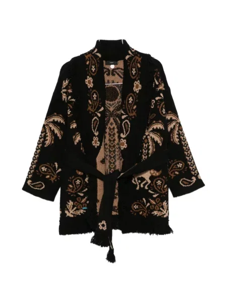 Cardigan Alanui cu franjuri tricotate negru
