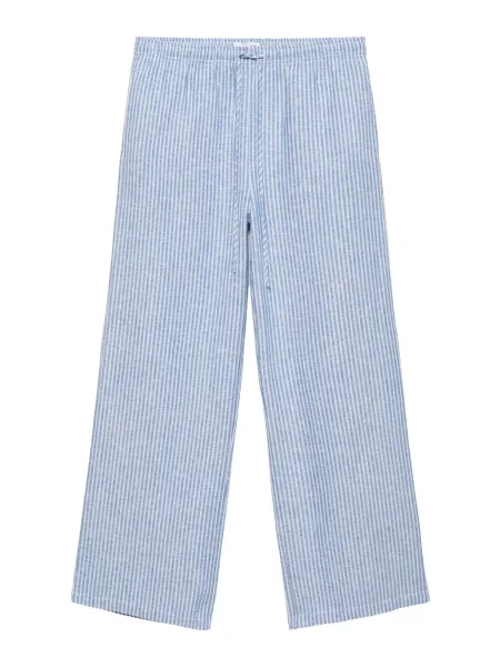 Pull&Bear Pantaloni albastru deschis alb