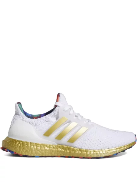 Pruhované trekkingové lněné tenisky Adidas UltraBoost šedé