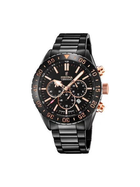 FESTINA Analogové hodinky Chronograph CERAMIC' černá