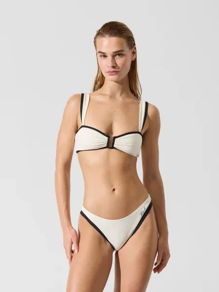 Karl Lagerfeld Bikinové nohavičky krémová / čierna béžová