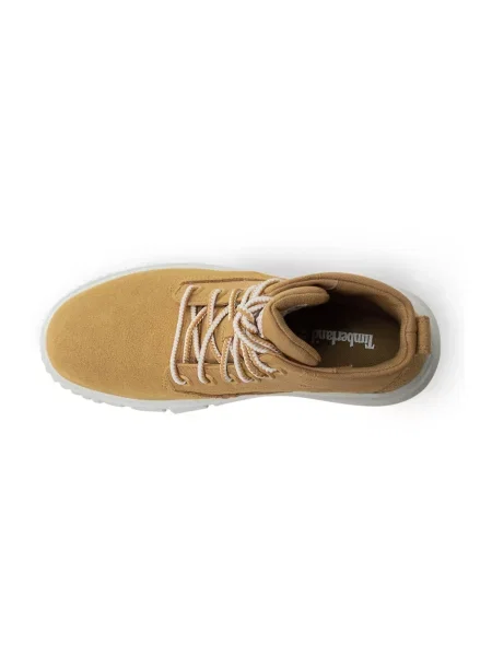Botki Timberland sznurowane skórzane beżowe