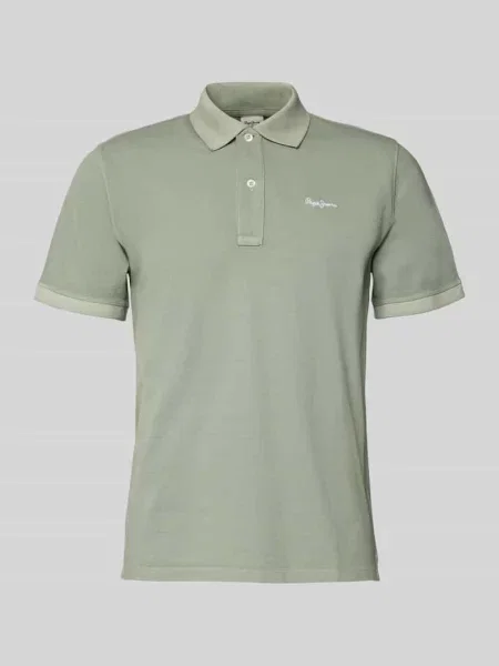Koszulka polo o kroju regular fit z czystej bawełny model OSCAR' Pepe Jeans zielona