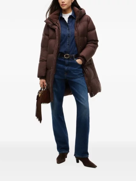 Palton Tommy Hilfiger cu glugă maro