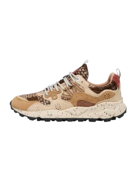 Sneakersy Flower Mountain w kwiatki brązowe