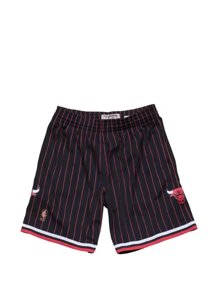 Pantaloni scurți Mitchell & Ness cu dungi cu autograf negru