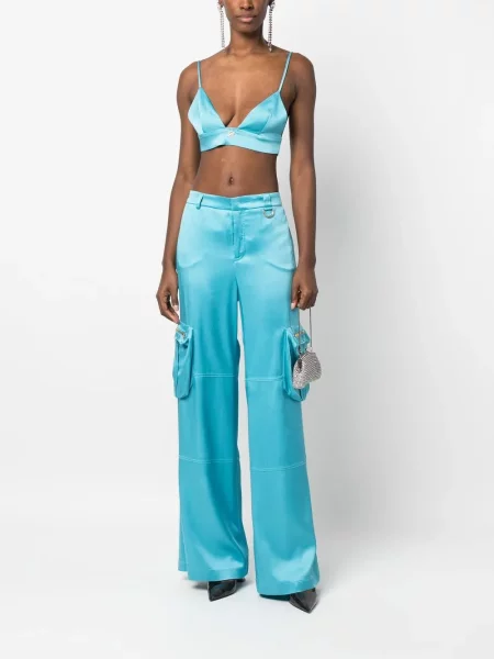 Plačiakojis kelnės Blumarine mėlyna