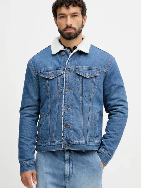 Džínová bunda Pepe Jeans přechodná oversize modrá