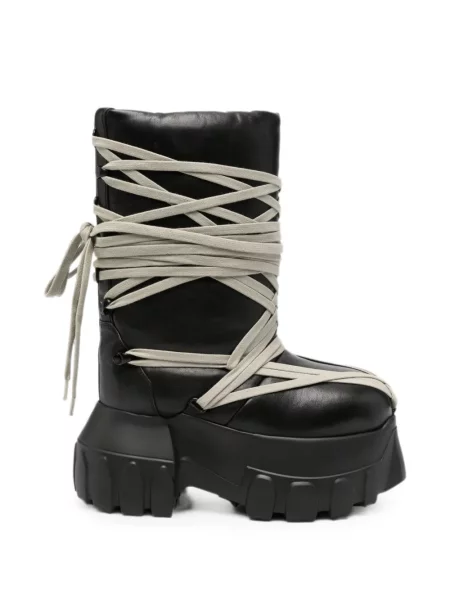 Botine Rick Owens cu șireturi din dantelă negru