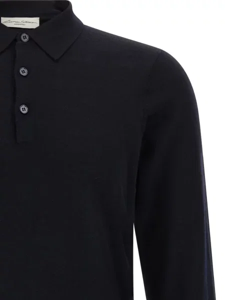 Lung tricou polo Lazare Studio albastru