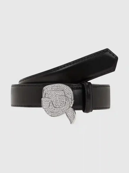 Karl Lagerfeld usnjen pas črna