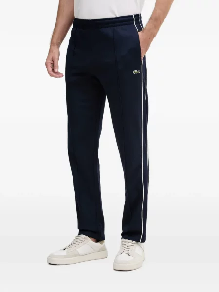 Pantaloni Lacoste cu dungi alergare albastru