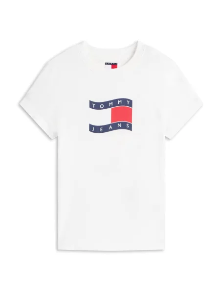 Tommy Jeans Tricou albastru marin / roșu alb