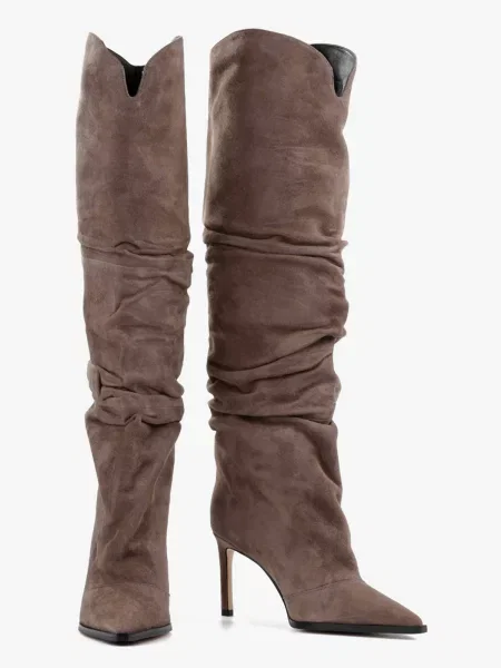 Замшеві Ботфорти LeBERDES бежевий