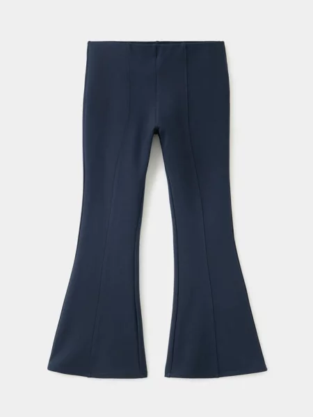 Legginsy flare z przeszyciami ciemnogranatowy Dzieci 12 MANGO KIDS
